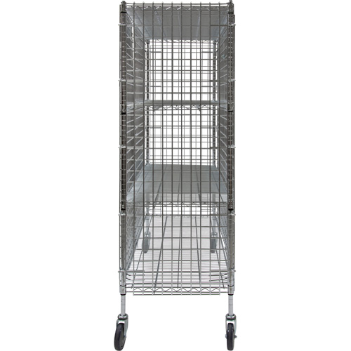 Security Cart, Chrome Plated, 60" x 69" x 24", 500 lbs. Capacity Dufferin Supply