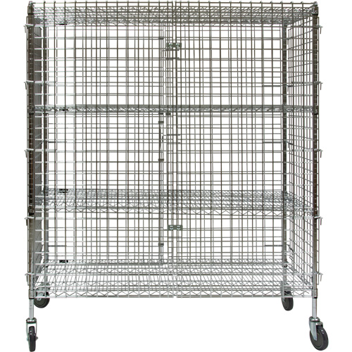 Security Cart, Chrome Plated, 60" x 69" x 24", 500 lbs. Capacity Dufferin Supply
