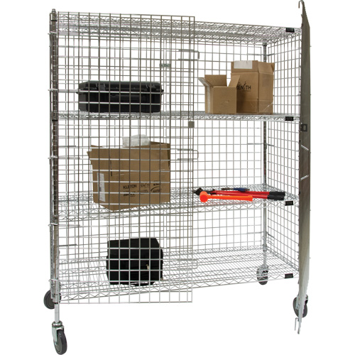 Security Cart, Chrome Plated, 60" x 69" x 24", 500 lbs. Capacity Dufferin Supply