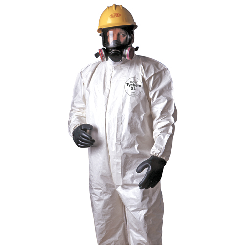 Tychem&reg; 4000 Coveralls, Large, White Dufferin Supply