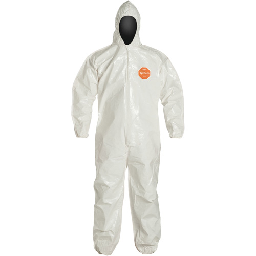 Tychem&reg; 4000 Coveralls, Large, White Dufferin Supply