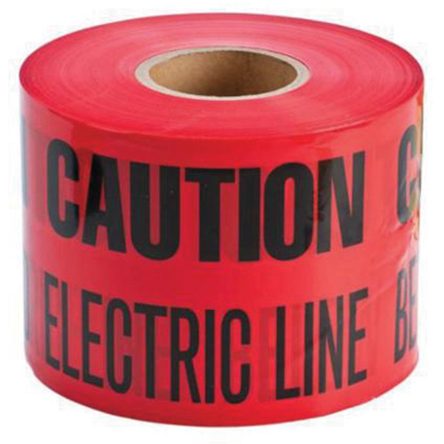 "Buried Electric Line" Identoline&reg; Underground Warning Tape, 6" W x 1000' L, Black on Red Dufferin Supply