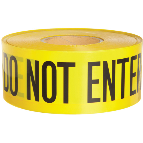 Rubans pour barricades, Anglais, 3" la x 1000' lo, 3 mils, Noir sur jaune Dufferin Supply