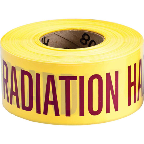Ruban pour barricade, Anglais, 3" la x 200' lo, 3 mils, Magenta/jaune Dufferin Supply