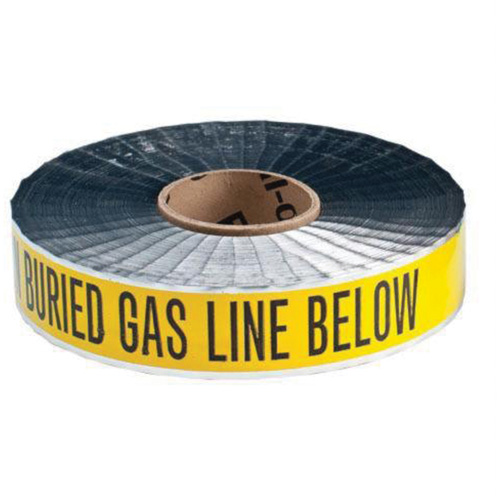 "Gas Line" Identoline&reg; Underground Warning Tape, 2" W x 1000' L, Black on Yellow Dufferin Supply