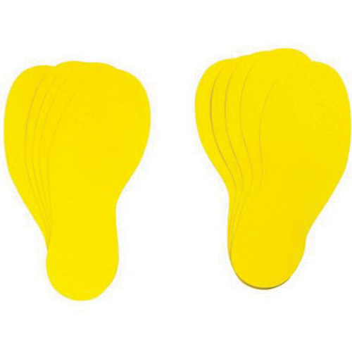 Floor Marking Labels, Footprint, 12" L x 3.75" W, Yellow, Vinyl Dufferin Supply