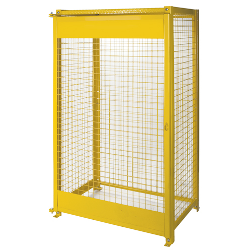 Gas Cylinder Cabinets, 10 Cylinder Capacity, 44" W x 30" D x 74" H, Yellow Dufferin Supply
