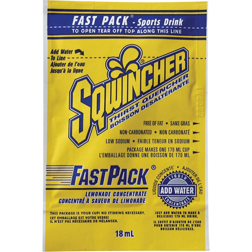 Sqwincher&reg; Rehydration Drink Fast Pack&reg;, Single Serve, Lemonade Dufferin Supply