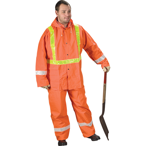 V&ecirc;tements de pluie pour la circulation Tornado, PVC, Petit, Orange haute visibilit&eacute; Dufferin Supply
