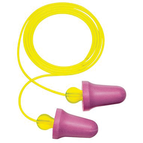 Bouchons d'oreilles en mousse sans contact E-A-R, Paire - Sac en poly, Avec cordon Dufferin Supply