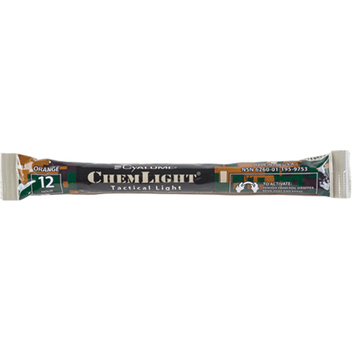 B&acirc;tons de s&eacute;curit&eacute; luminescents Cyalume 6", Orange, Dur&eacute;e 12 h Dufferin Supply