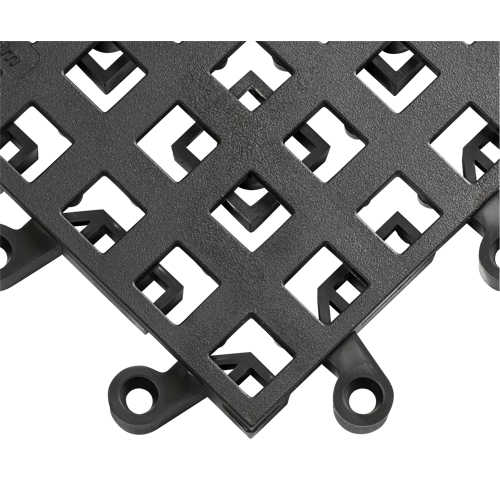 Carrelage no 560 ErgoDeck , PVC, 1-1/2' la c, 1-1/2' lo, 7/8" &eacute;paisseur, Noir Dufferin Supply