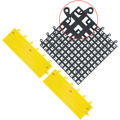 Carrelage no 560 ErgoDeck , PVC, 1-1/2' la c, 1-1/2' lo, 7/8" &eacute;paisseur, Noir Dufferin Supply