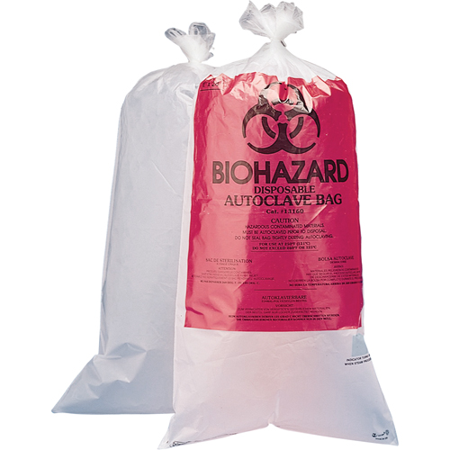 Hazardous Waste Disposal Bags, Bio-Hazard, 24" L x 12" W, 1.5 mils, 3.7 L (1 Gal.) Capacity Dufferin Supply