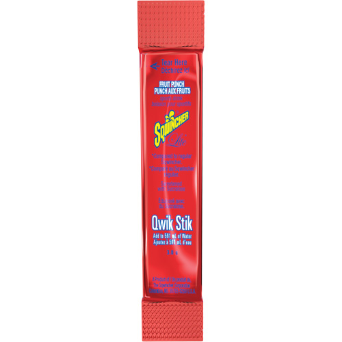 Sqwincher&reg; Boisson de r&eacute;hydratation ZERO Qwik Stik, Poudre, Punch aux fruits Dufferin Supply