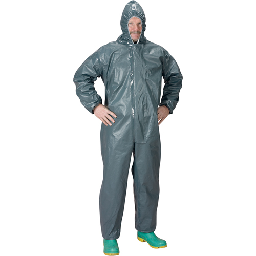 2.0 Mil CRFR Hooded Coveralls, Small, Grey, FR Treated Fabric Dufferin Supply