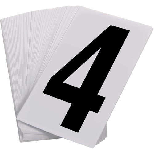Num&eacute;ros autocollants, 4, 3-1/2" h, Noir sur blanc Dufferin Supply