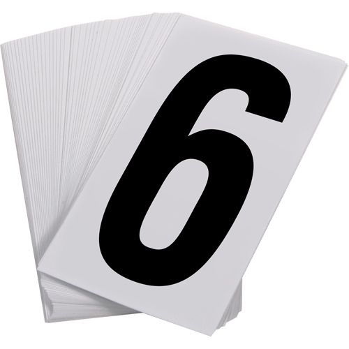 Pressure Sensitive Numbering, 6, 3-1/2" H, Black on White Dufferin Supply
