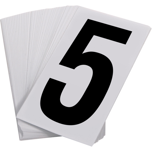 Num&eacute;ros autocollants, 5, 3-1/2" h, Noir sur blanc Dufferin Supply