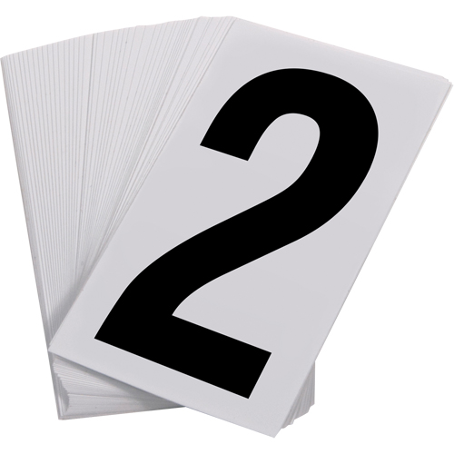 Pressure Sensitive Numbering, 2, 3-1/2" H, Black on White Dufferin Supply