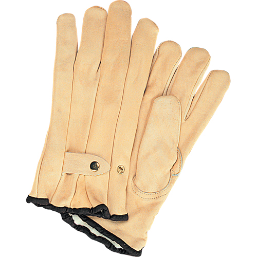 Winter-Lined Ropers Gloves, Large, Grain Cowhide Palm, Fleece Inner Lining Dufferin Supply