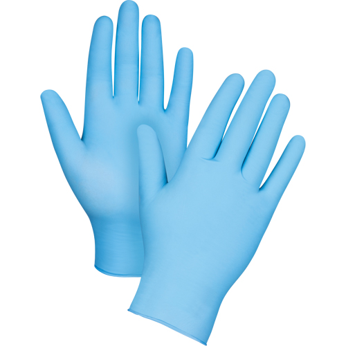 Gants jetables de calibre m&eacute;dical r&eacute;sistants &agrave; la perforation, Moyen, Nitrile, 4,5 mils, Sans poudre, Bleu, Classe 2 Dufferin Supply