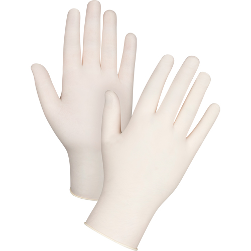 Gants d'examen de premi&egrave;re qualit&eacute; pour peau sensible, Petit, Latex, 4 mils, Sans poudre, Naturel Dufferin Supply