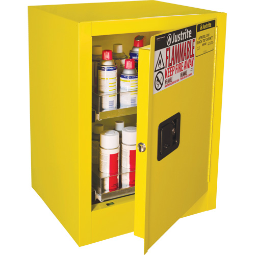 Armoire de s&eacute;curit&eacute; d'&eacute;tabli pour produits inflammables EX Sure-Grip, 24 gal., 1 Porte(s), 21" La x 27" h x 18" p Dufferin Supply