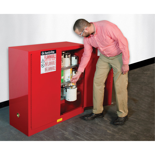 Armoire de s&eacute;curit&eacute; pour la peinture et les encres combustibles EX Sure-Grip, 40 gal., 3 tablettes Dufferin Supply