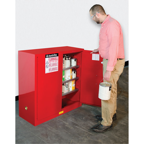Armoire de s&eacute;curit&eacute; pour la peinture et les encres combustibles EX Sure-Grip, 40 gal., 3 tablettes Dufferin Supply