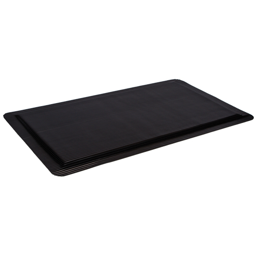 Ergo-Ease Mats, Ribbed, 2' x 10' x 7/8", Black, Rubber/Sponge Dufferin Supply