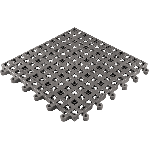 ErgoDeck&reg; General Purpose No. 564 Matting, PVC, 1-1/2' W x 1-1/2' L, 7/8" Thick, Charcoal Dufferin Supply