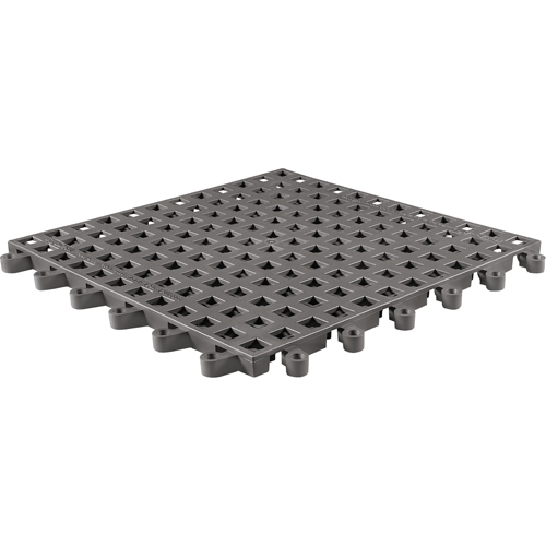 ErgoDeck&reg; General Purpose No. 564 Matting, PVC, 1-1/2' W x 1-1/2' L, 7/8" Thick, Charcoal Dufferin Supply