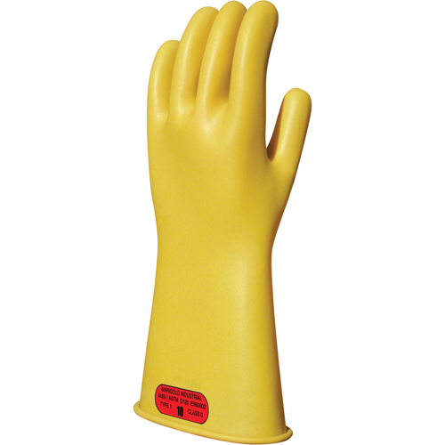 Gants isolants en caoutchouc naturel jaune, ASTM classe 0, Taille 8, 11" lo Dufferin Supply