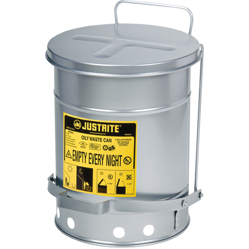 Contenants pour d&eacute;chets huileux, Homologu&eacute; FM/List&eacute; UL, 6 gal. US, Argent Dufferin Supply