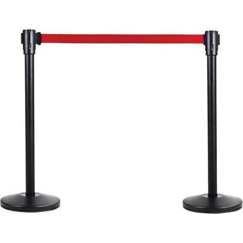 Poteau r&eacute;cepteur pour barri&egrave;res sur pieds pour le contr&ocirc;le des foules, Hauteur de 35", Noir Dufferin Supply