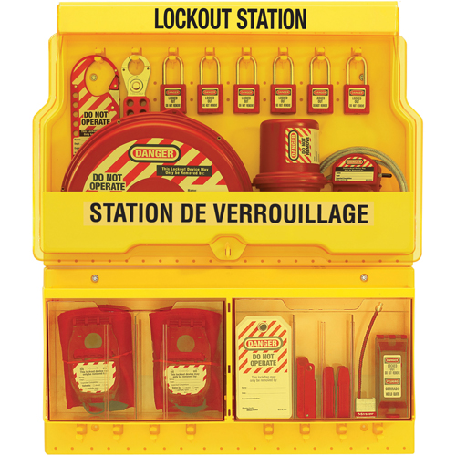 Deluxe Lockout Stations, Thermoplastic Padlocks, 32 Padlock Capacity, Padlocks Included Dufferin Supply