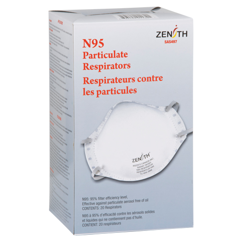Particulate Respirators, N95, NIOSH Certified, Medium/Large Dufferin Supply