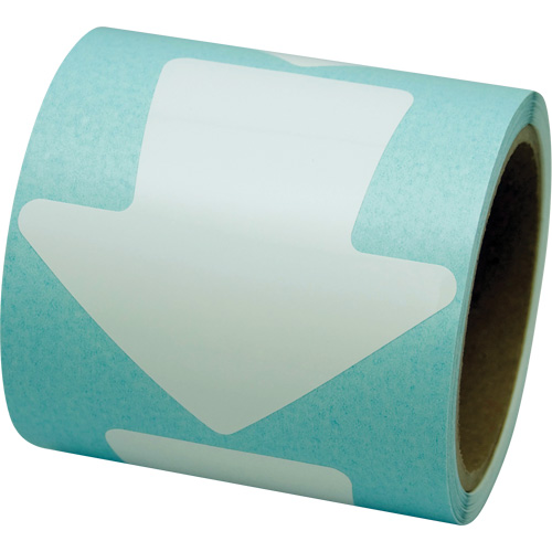 D&eacute;calcomanie en couleur pour le marquage des planchers, Fl&egrave;che, 4" lo x 4" la, Blanc, Vinyle Dufferin Supply