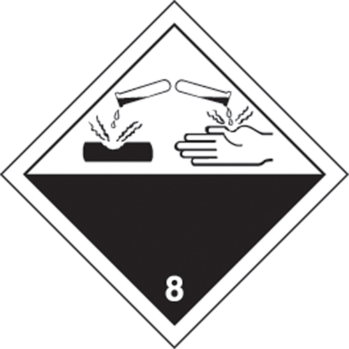 &eacute;tiquettes d'exp&eacute;dition TMD, Classe 8, Corrosifs, Vinyle Dufferin Supply