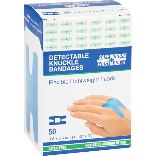 Bandages, Jointures, 3", Tissu d&eacute;tectable, St&eacute;rile Dufferin Supply