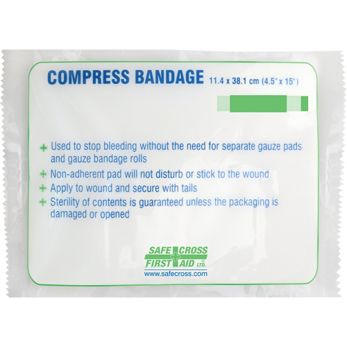 Large Compress Bandage, 15" L x 4-1/2" W Dufferin Supply