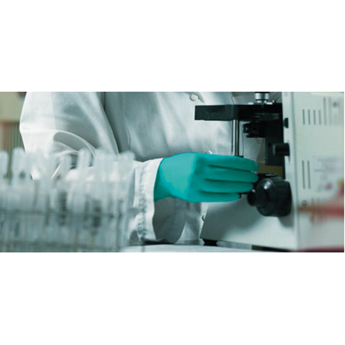 TouchNTuff Disposable Gloves, 7, Nitrile, 5-mil, Powdered, Green Dufferin Supply