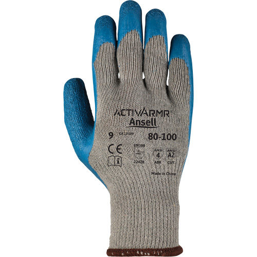 ActivArmr&reg; 80-100 Gloves, 9/Large, Rubber Latex Coating, 10 Gauge, Polyester/Cotton Shell Dufferin Supply