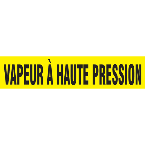 Marqueurs de tuyau "Vapeur &agrave; Haute Pression", Autocollant, 4" h x 24" la, Noir sur jaune Dufferin Supply
