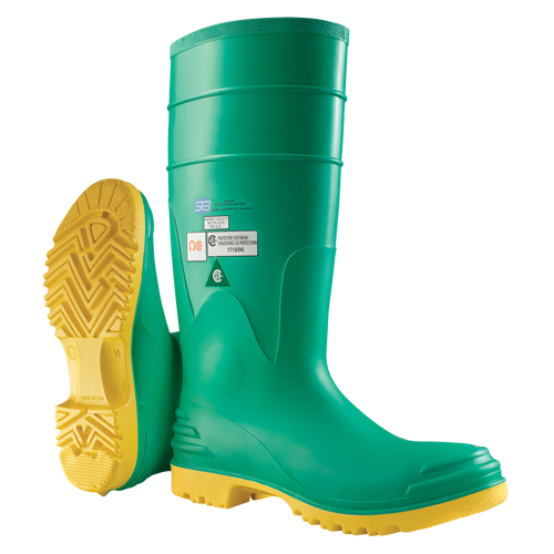 Hazmax&reg; 16" Kneeboot, PVC, Steel Toe, Size 6, Puncture Resistant Sole Dufferin Supply