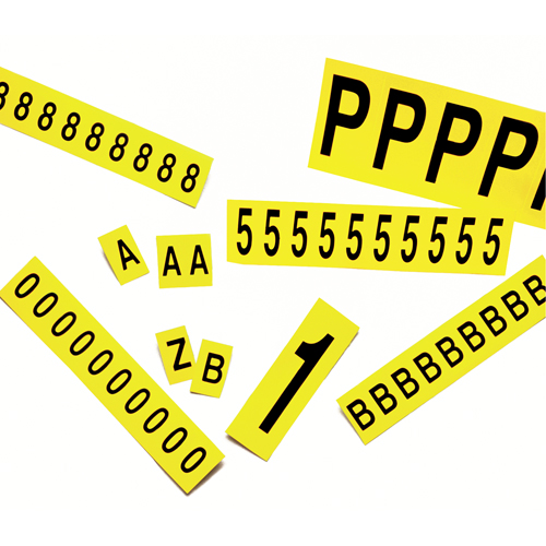 Individual Adhesive Number Markers, 1, 3-7/8" H, Black on Yellow Dufferin Supply