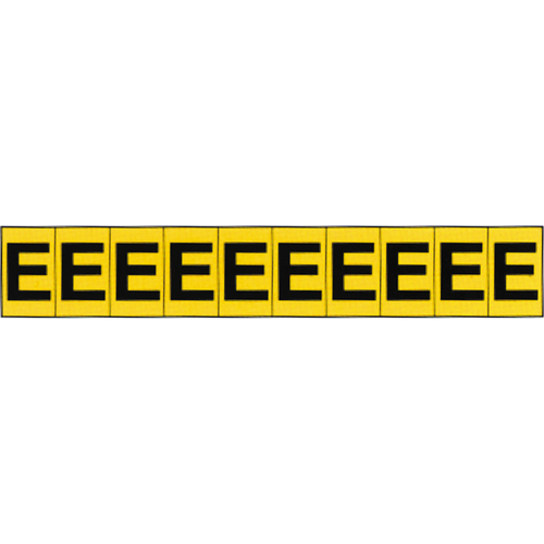 Individual Adhesive Letter Markers, E, 1" H, Black on Yellow Dufferin Supply