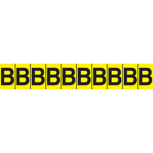 Individual Adhesive Letter Markers, E, 1" H, Black on Yellow Dufferin Supply