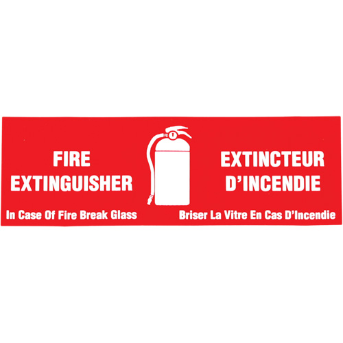 "Fire Extinguisher / Extincteur d'incendie" Label, 2" x 6", Vinyl, Bilingual with Pictogram Dufferin Supply